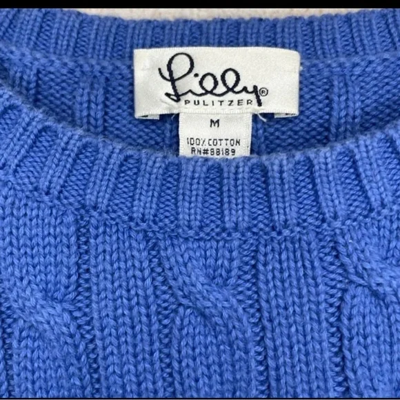 Lilly Pulitzer 100% Cotton Sweater Size M - Picture 3 of 3